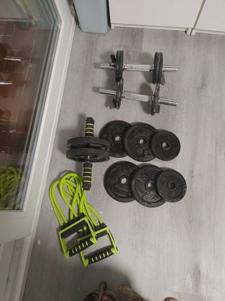 Pesas y accesorios de gimnasio