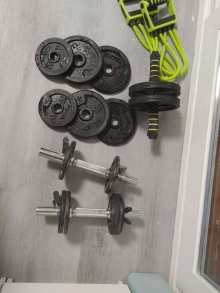 Pesas y accesorios de gimnasio