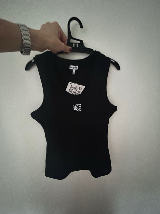 Camiseta sin mangas Loewe negra