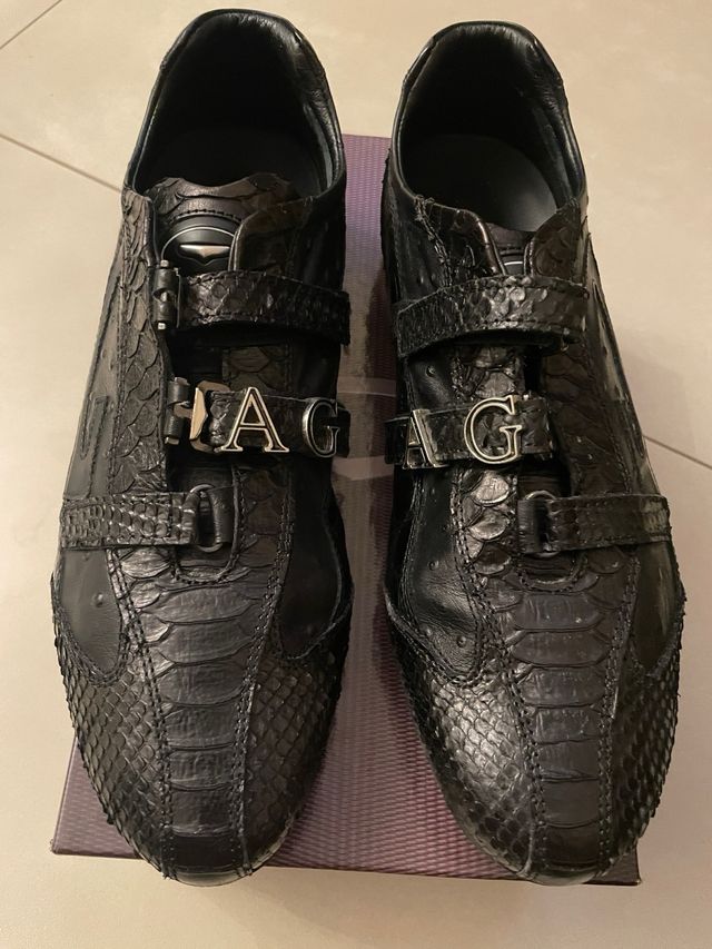 Scarpe Alberto Guardiani Pelle Pitone Nere