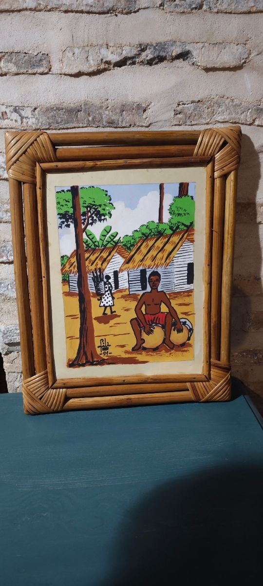 Seis Cuadros Africano Arte Naïf