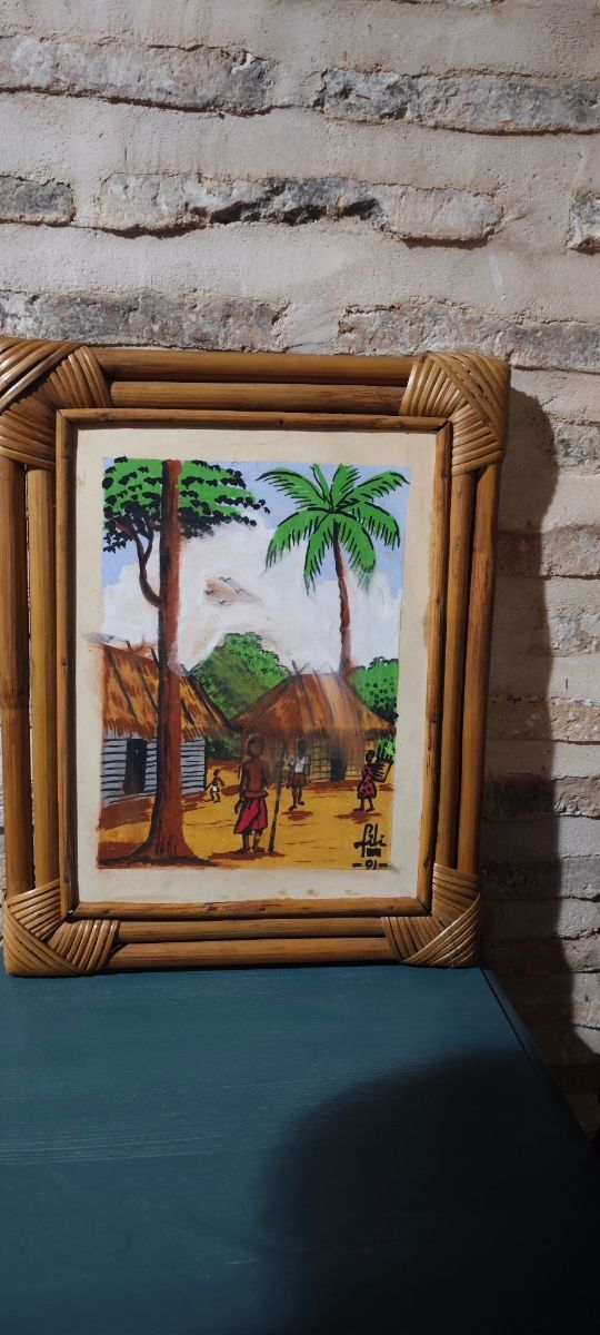 Seis Cuadros Africano Arte Naïf