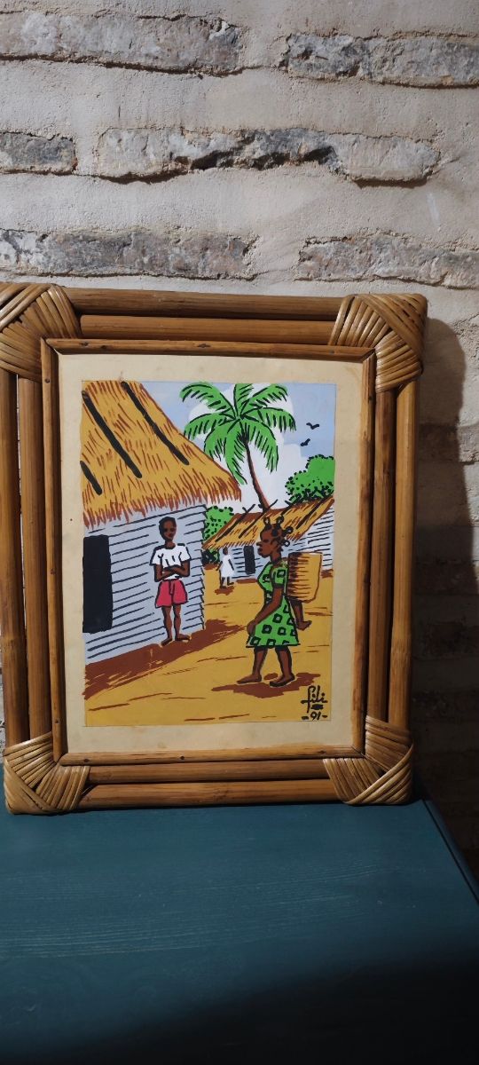 Seis Cuadros Africano Arte Naïf