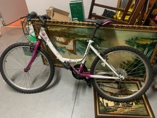 Bicicleta niña blanca y morada