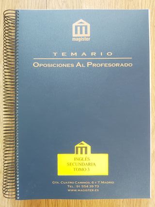Temario Magister Oposiciones Secundaria Inglés