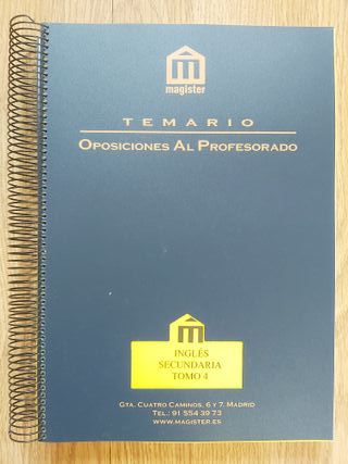 Temario Magister Oposiciones Secundaria Inglés