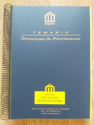 Temario Magister Oposiciones Secundaria Inglés