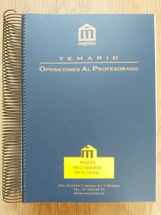 Temario Magister Oposiciones Secundaria Inglés