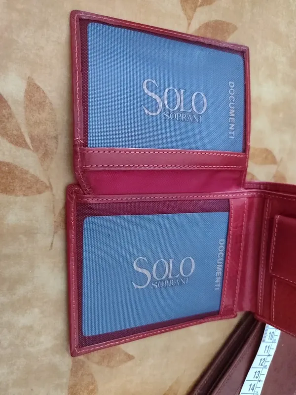 Portafoglio Solo Soprani Uomo Rosso Pelle Nuovo