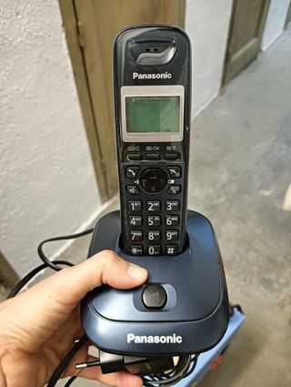 Teléfono fijo Panasonic azul