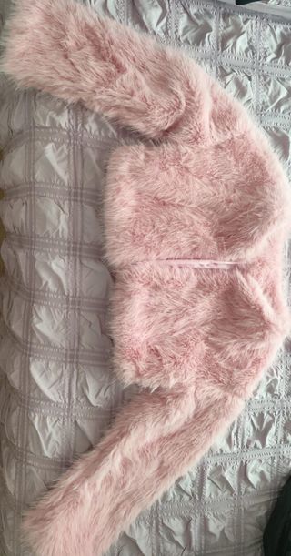 Cazadora peluche rosa