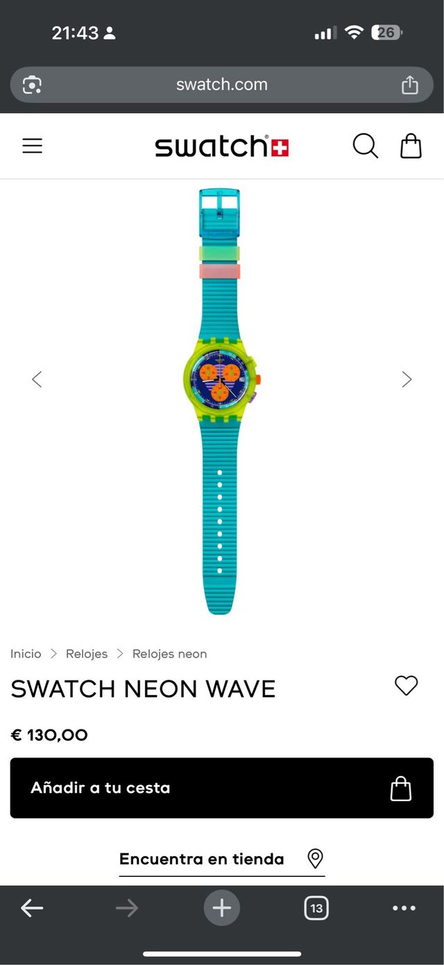 Swatch Reloj Cronógrafo Azul y Amarillo