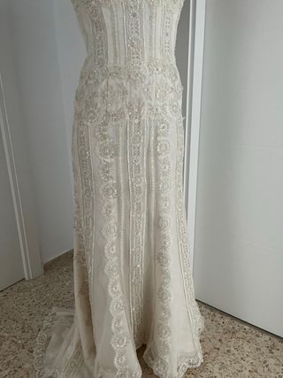 Vestido de Novia Encaje y Pedrería corte sirena 