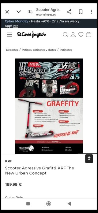 Patinete KRF Graffitti Agressive