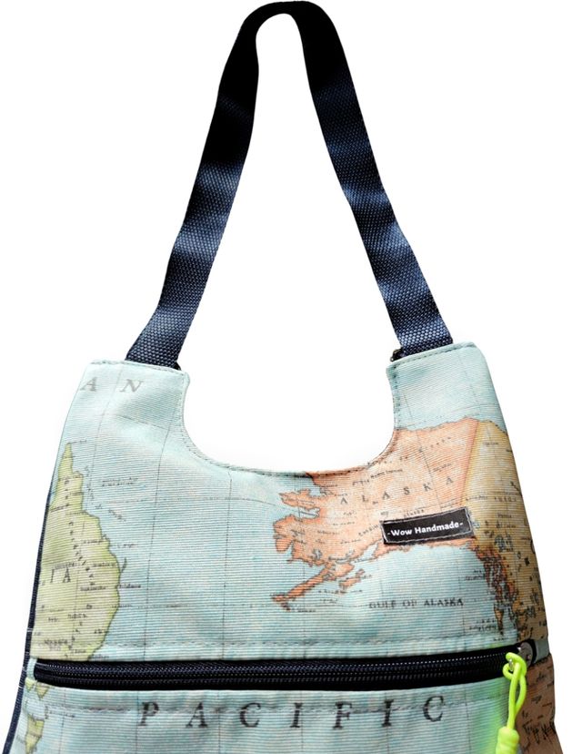 Zaino semi impermeabile Blue World Map