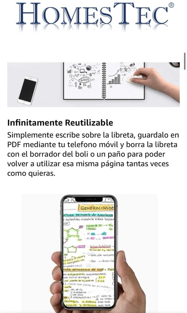 Cuaderno Inteligente Reutilizable A4. App - Nube