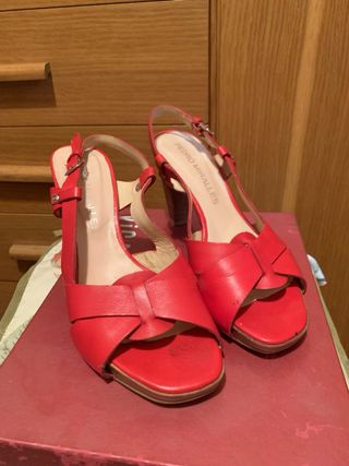 Sandalias Pedro Miralles Talla 40 Rojas