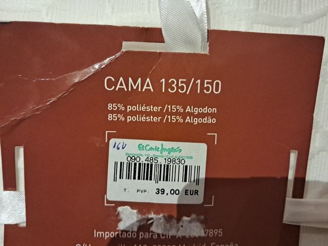 Colcha Piqué 240x270 cm Blanca Sin Estrenar