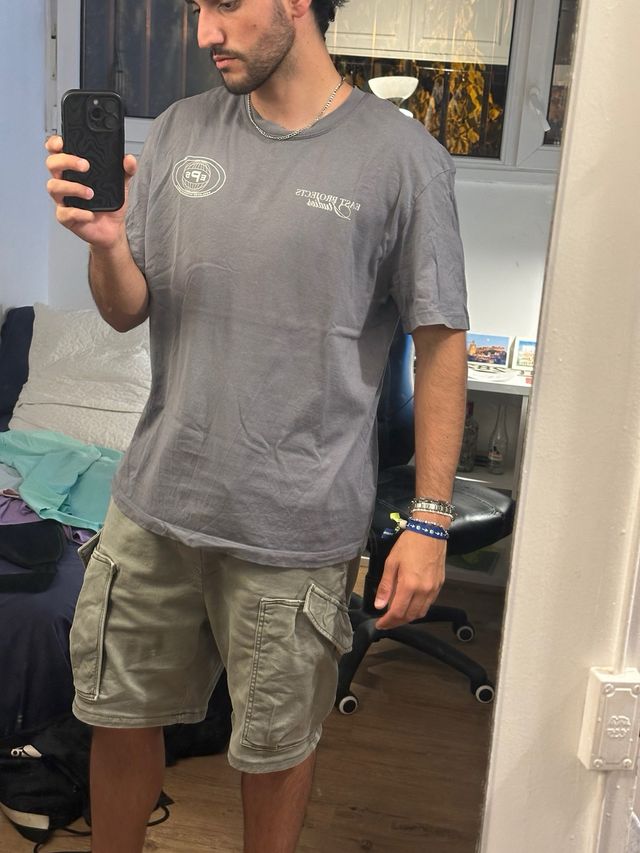  Camiseta Estampada Gris Hombre