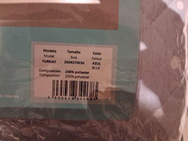 Colcha azul claro 200x270