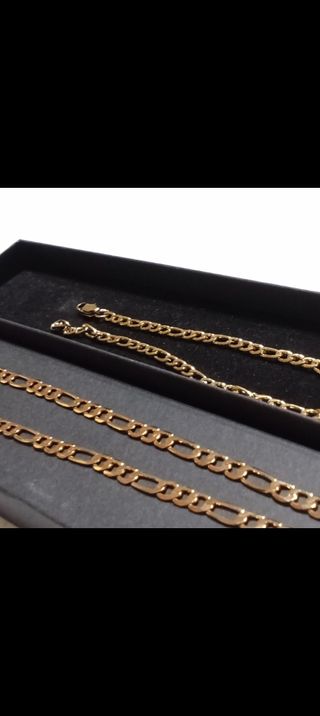 Joyas premium Goldkick: set Fígaro Goldfilled 14k