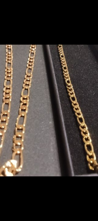 Joyas premium Goldkick: set Fígaro Goldfilled 14k