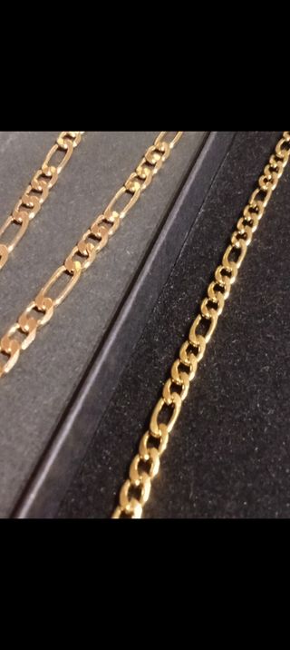 Joyas premium Goldkick: set Fígaro Goldfilled 14k