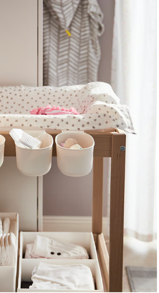 Juego cestos almacenaje cambiador blanco (ÖNSKLIG)