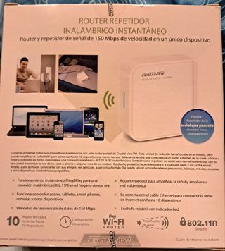 Repetidor Inalámbrico Crystal View 150Mbps