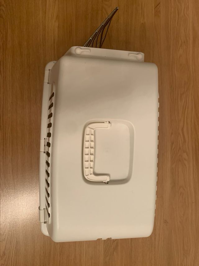 Transportín perro pequeño beige/blanco