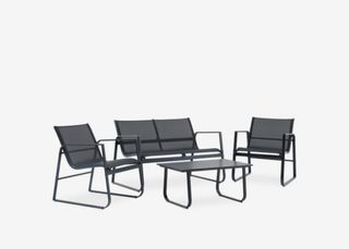 Muebles de exterior: sofá, 2 sillones y mesa