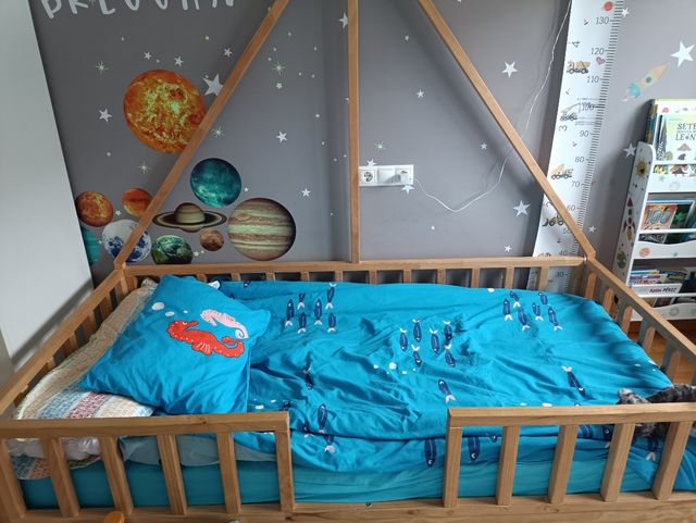 Cama Infantil Montessori Barco con Somier madera