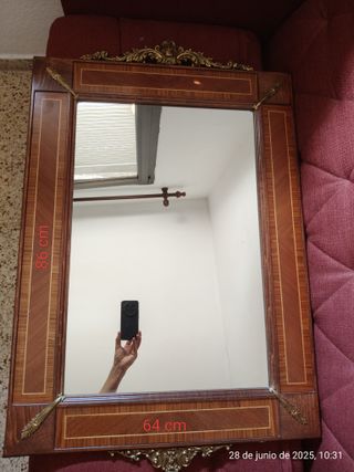 Espejo antiguo madera y metal
