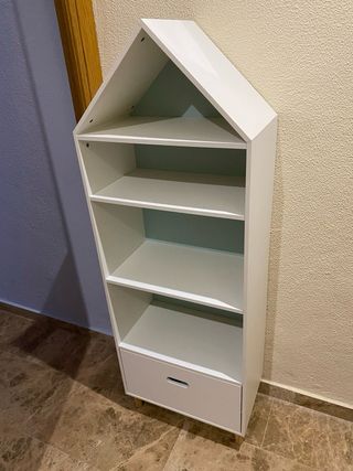 Estantería infantil HOMCOM casa rosa/verde agua