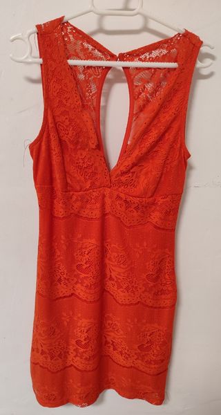 Vestido Zara Rojo Encaje