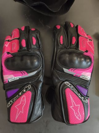 Mono de moto Kawasaki y guantes Alpinestars Tall S