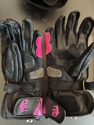 Mono de moto Kawasaki y guantes Alpinestars Tall S