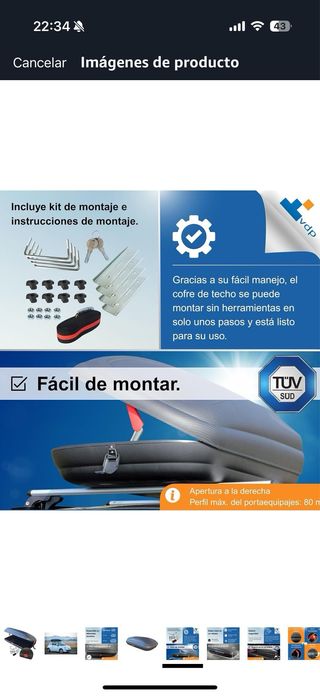 Baúl de techo coche - portaequipajes 