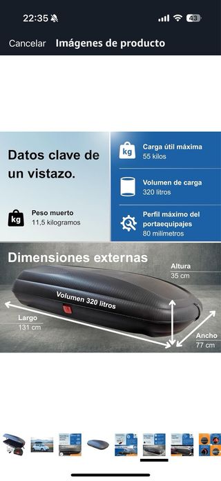 Baúl de techo coche - portaequipajes 