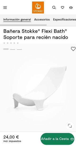 Bañera plegable Stokke con adaptador recién nacido
