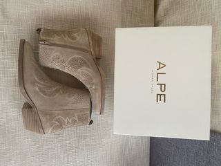 Botines piel Alpe beige mujer