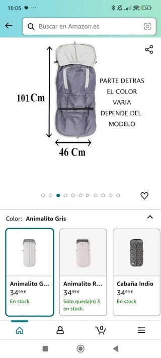 Saco para silla de paseo con cactus