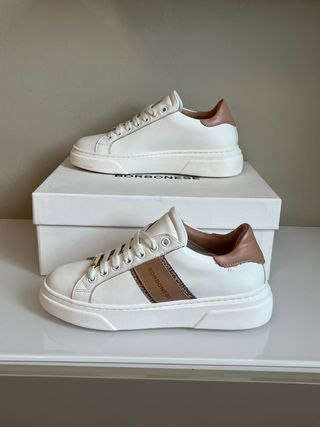 Scarpe Borbonese Tg 37 Bianco/Marrone