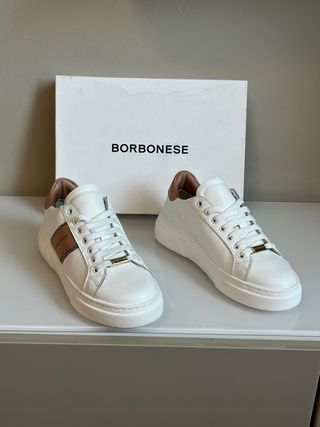 Scarpe Borbonese Tg 37 Bianco/Marrone