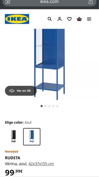 Vitrina Rudsta Cristal y Metal Ikea