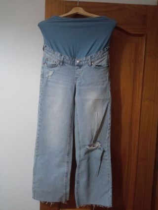 Pantalón de embarazo ancho azul