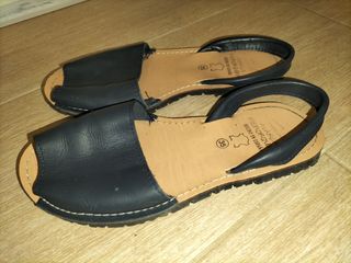 Menorquinas Sandalias Piel Azul Marino Talla 36