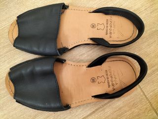 Menorquinas Sandalias Piel Azul Marino Talla 36