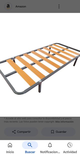 Somier 90cm Metal Gris