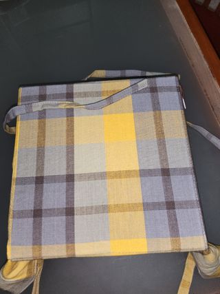 Portapane country grigio giallo tessuto
